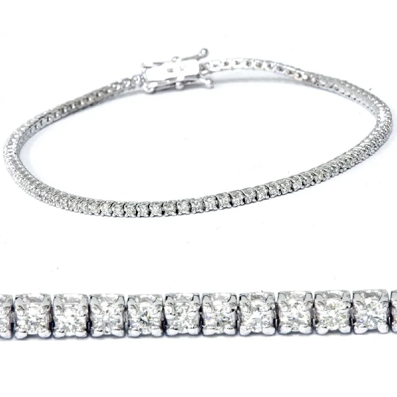 tennis bracelets with diamonds-14k White Gold 2 1/2 ct TDW Diamond Tennis Bracelet