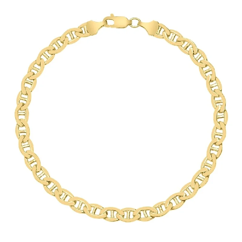 cuff bracelets for women-14K Yellow Gold Filled 4.9MM Mariner Link Chain Bracelet with Lobster Clasp