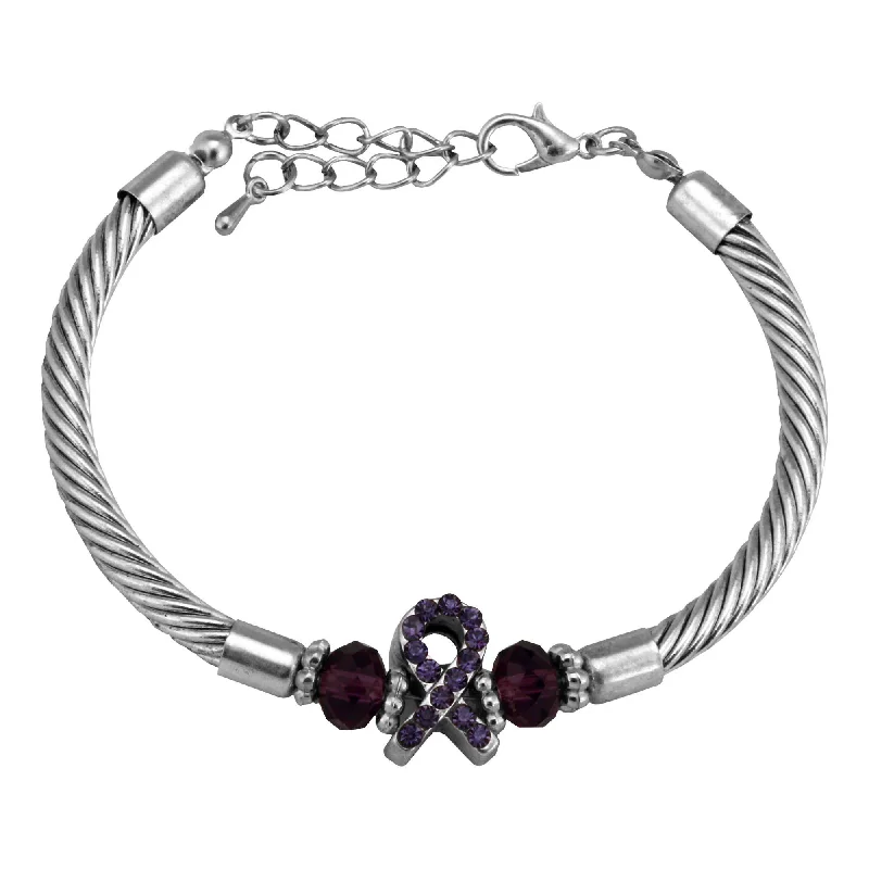 fashion bracelets for women-Alzheimer's Awareness Cable Bracelet