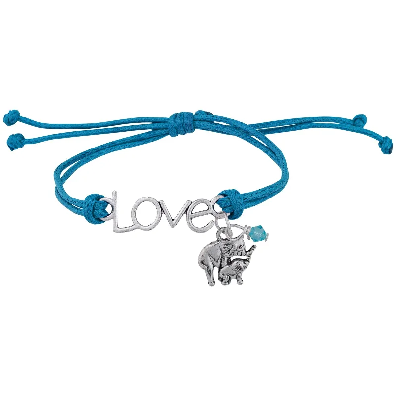 men’s thick bracelets-Love Elephants Cord Bracelet!