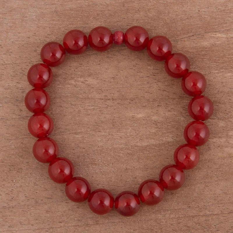 diamond and gold bracelets-Andean Passion Carnelian Beaded Bracelet