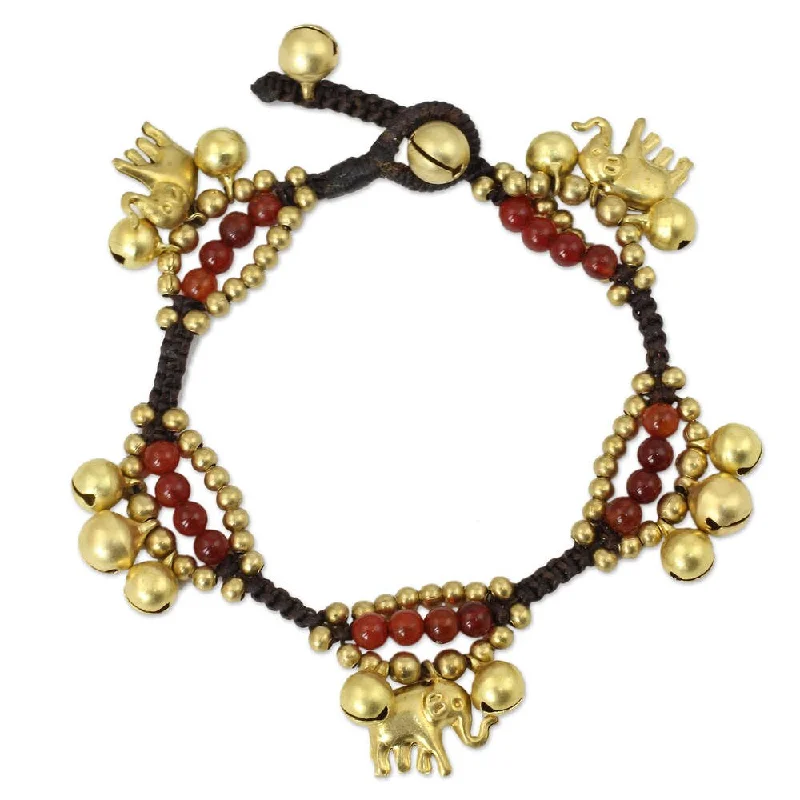 rose gold bracelets for women-Carnelian 'Fortune's Melody' Charm Bracelet