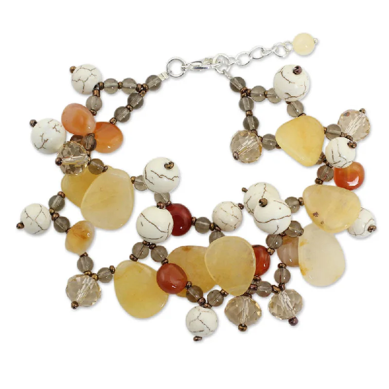 handmade bracelets for women-Handmade Multi-gemstone 'Autumn Symphony' Bracelet (Thailand)