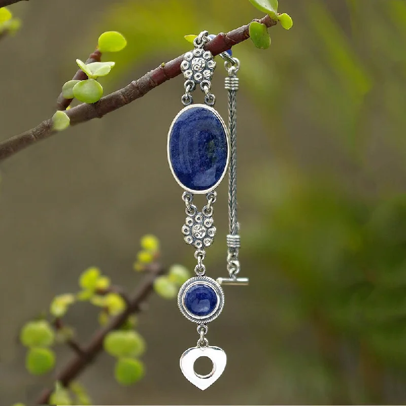 luxury silver bracelets-Handmade Sterling Silver 'Blue Bouquet' Sodalite Bracelet (Peru)