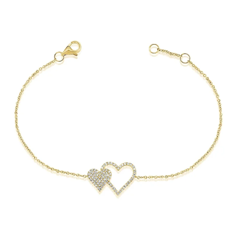 delicate gold bracelets for women-Joelle Diamond Heart Bracelet 14K Gold 1/5 ct. TDW Bracelet