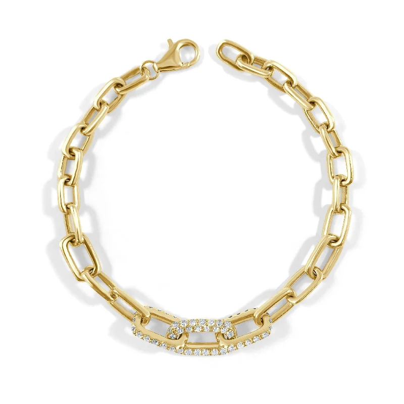 friendship bracelets for women-Joelle Diamond Link Bracelet 14K Yellow Gold 2 CT TDW