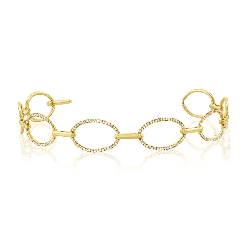 elegant gold bracelets for women-Joelle Diamond Link Bracelet 3/4 CTW 14K Yellow Gold