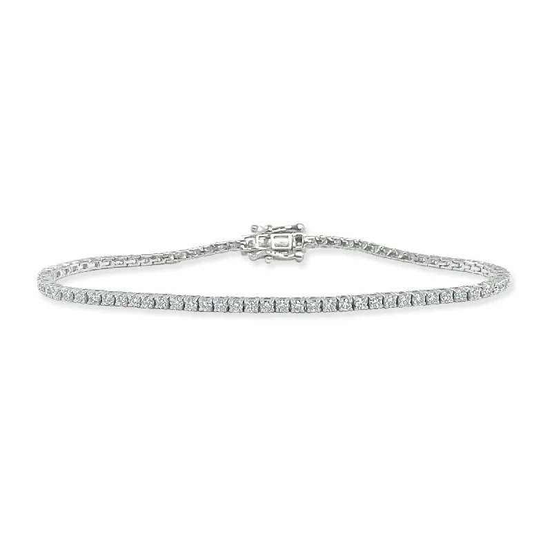 pearl bracelet sets for women-Joelle Diamond Tennis Bracelet 14K White Gold 2 CT TDW