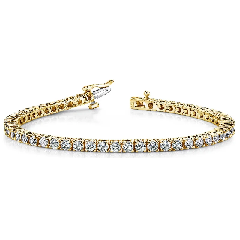 diamond bracelets for women-Joelle Diamond Tennis Bracelet 4-Prong 5 ct. TDW 14K Diamond Line Bracelet