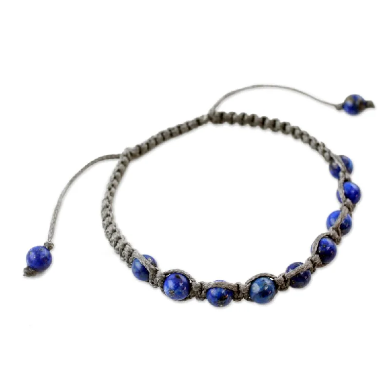 chunky bracelets for women-Lapis Lazuli 'Truth and Prayer' Bracelet