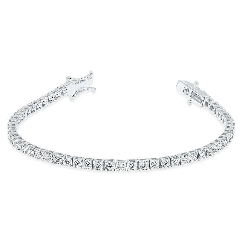 vintage gold bracelets for women-Marquee 6 Carat TW Diamond Tennis Bracelet in 14K White Gold