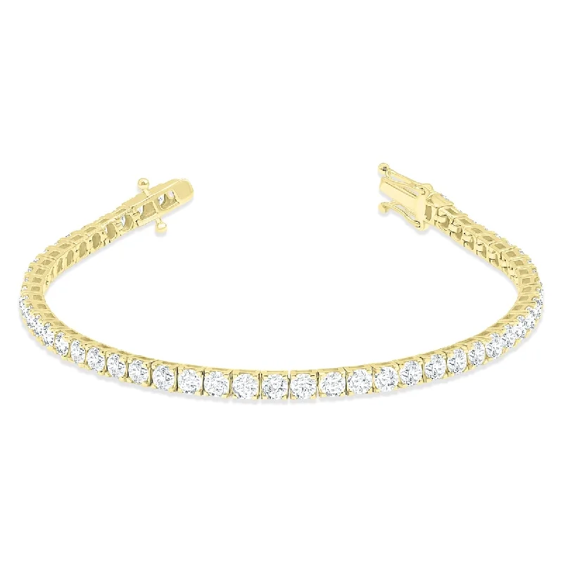 boho chic bracelets for women-Marquee 7 Carat TW Diamond Tennis Bracelet in 14K Yellow Gold