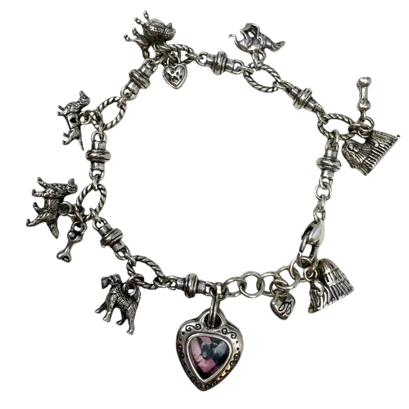 women’s pearl bracelets-Pedigree Dog Love My Dog Locket Photo Heart Charm Bracelet Designer By Brighton