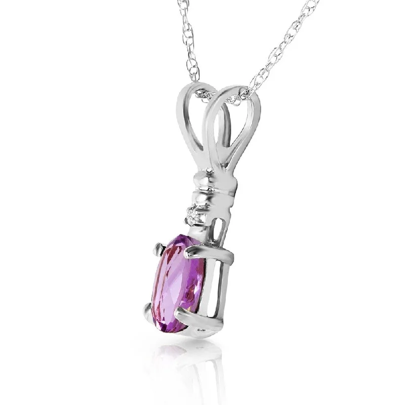 personalized charm necklace for moms -0.46 CTW 14K Solid White Gold Swift Moment Amethyst Diamond Necklace