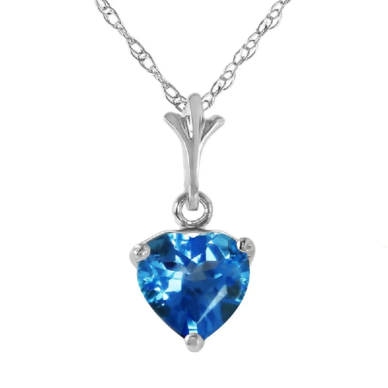 unique necklace for men -1.15 Carat 14K White Gold Lafayette Blue Topaz Necklace