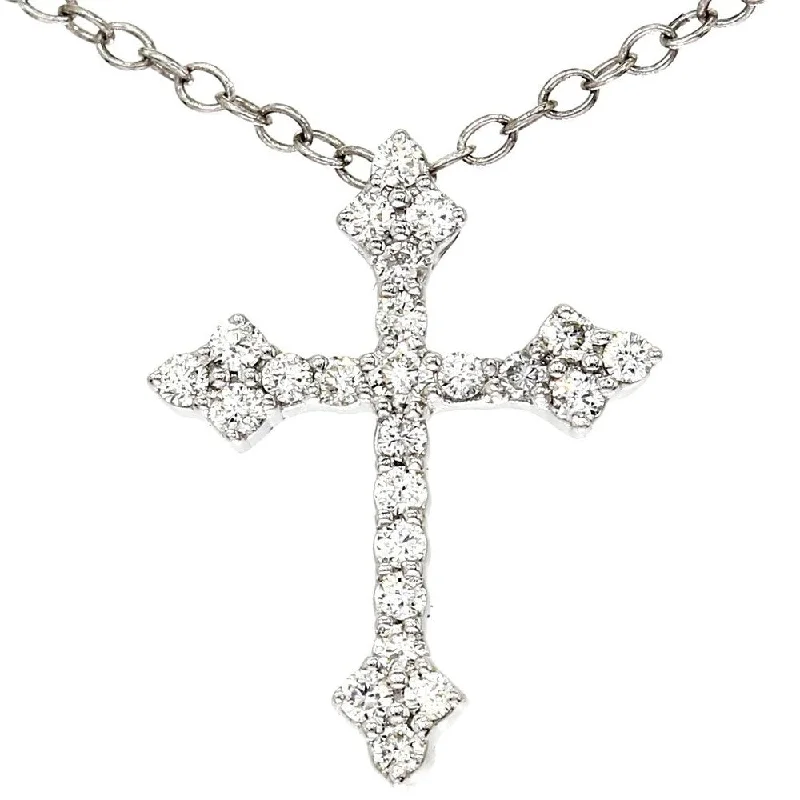 angel wing necklace for women -1/4 Ct. Diamond Cross Pendant 10k White Gold Womens Necklace & Chain