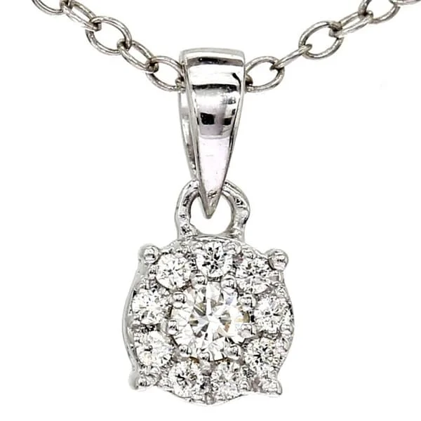 crystal necklace for weddings -1/8 Ct. Diamond Beautiful Pendant 10k White Gold