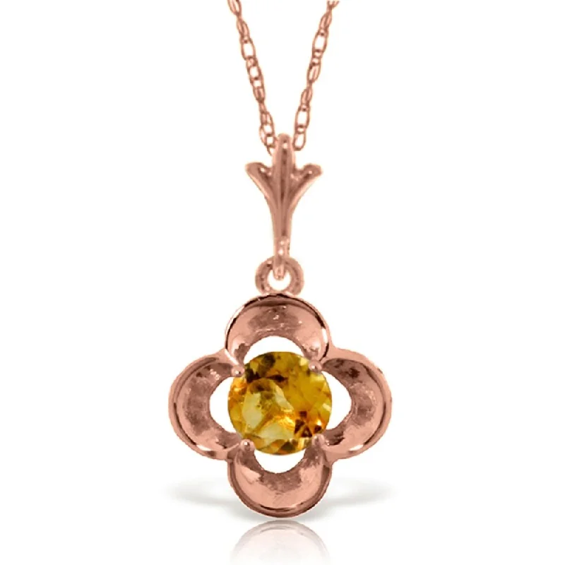 two-tone necklace for women -14K Rose Gold Citrine Necklace Certified Series Limited Edition