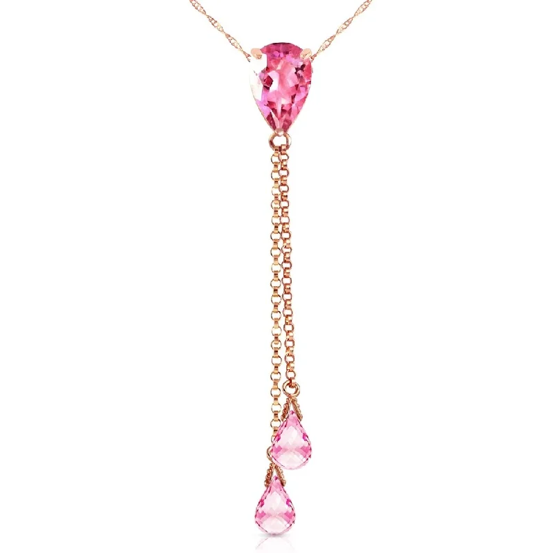 tribal style necklace for men -14K Rose Gold Necklace w/ Pink Topaz