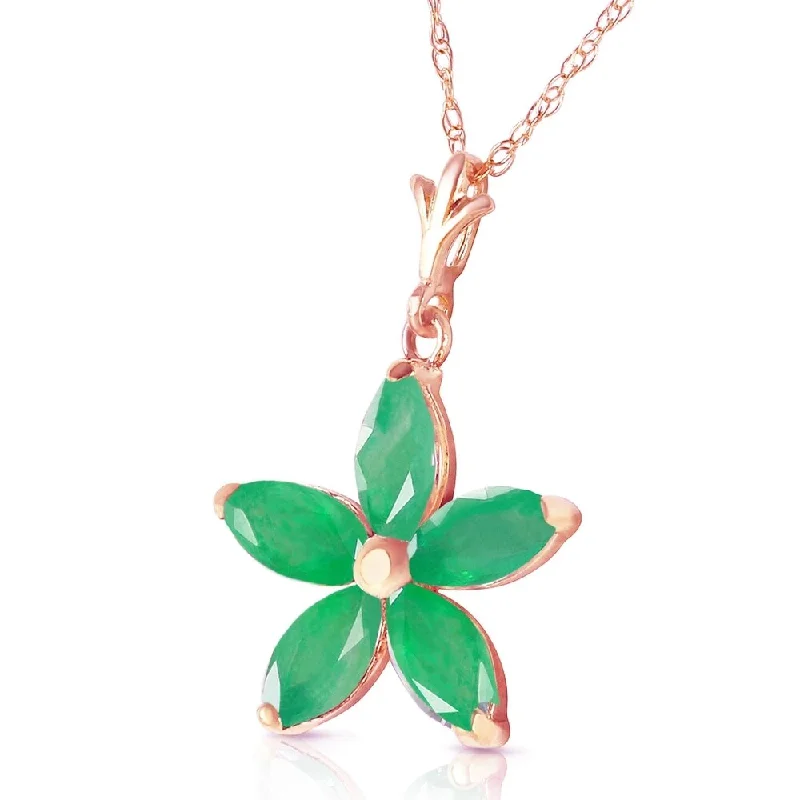 infinity necklace for couples -14K Solid Rose Gold Necklace with Natural Emeralds