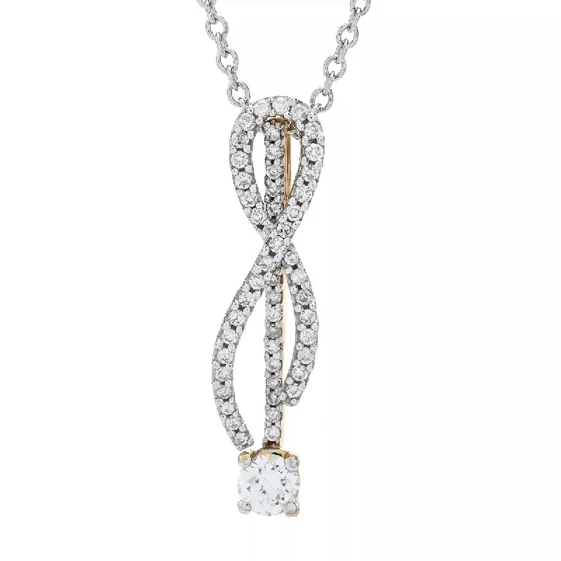 best necklace for layering -14K Two-tone Gold 0.50ctw Diamond Interchangeable Pendant w/ Chain