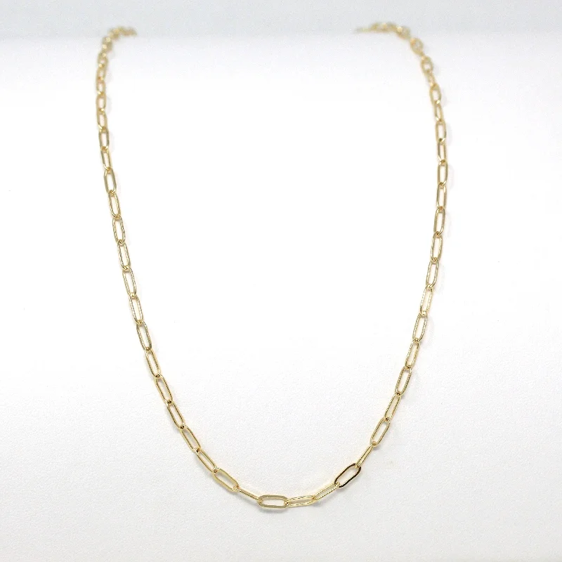 choker necklace for girls -18 Inch Paperclip Chain - 14k Gold Filled Drawn Flat Bright Finish Necklace - 2.8 mm Spring Ring Clasp Layering Fashion Accessory Jewelry