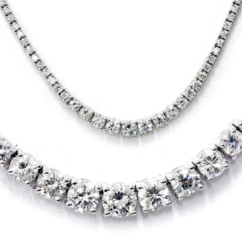 fashion statement necklace -18k White Gold 8.61ct TDW Graduated Diamond Tennis Necklace (G-H, SI1-SI2)