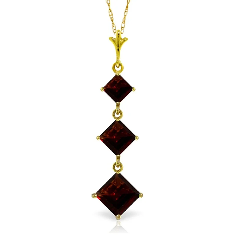 gold necklace for women -2.4 Carat 14K Gold Marvel Garnet Necklace