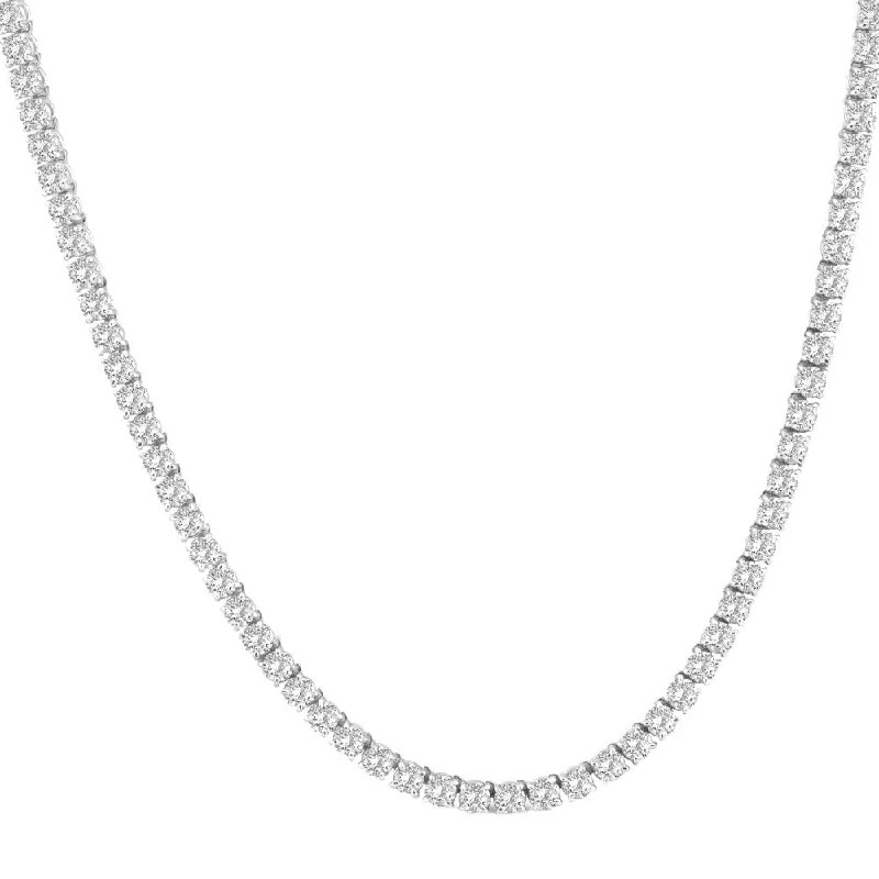 personalized pendant necklace for moms -23 Ct TW Round Cut lab Grown Diamond Tennis Necklace White Gold 18"