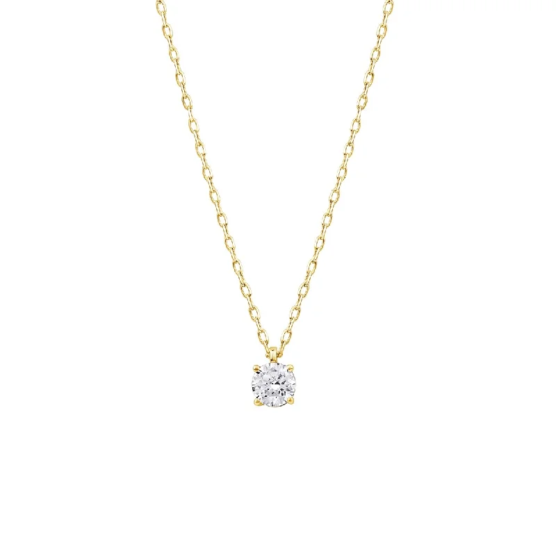 initial necklace for women -3/8ct TDW Lab-grown Diamond Solitaire Pendant Necklace in 10k Gold for Women