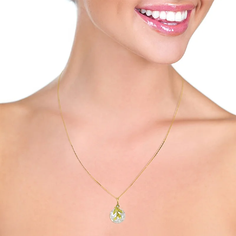 geometric necklace for women -5.32 CTW 14K Solid Gold Necklace Natural White Topaz Diamond