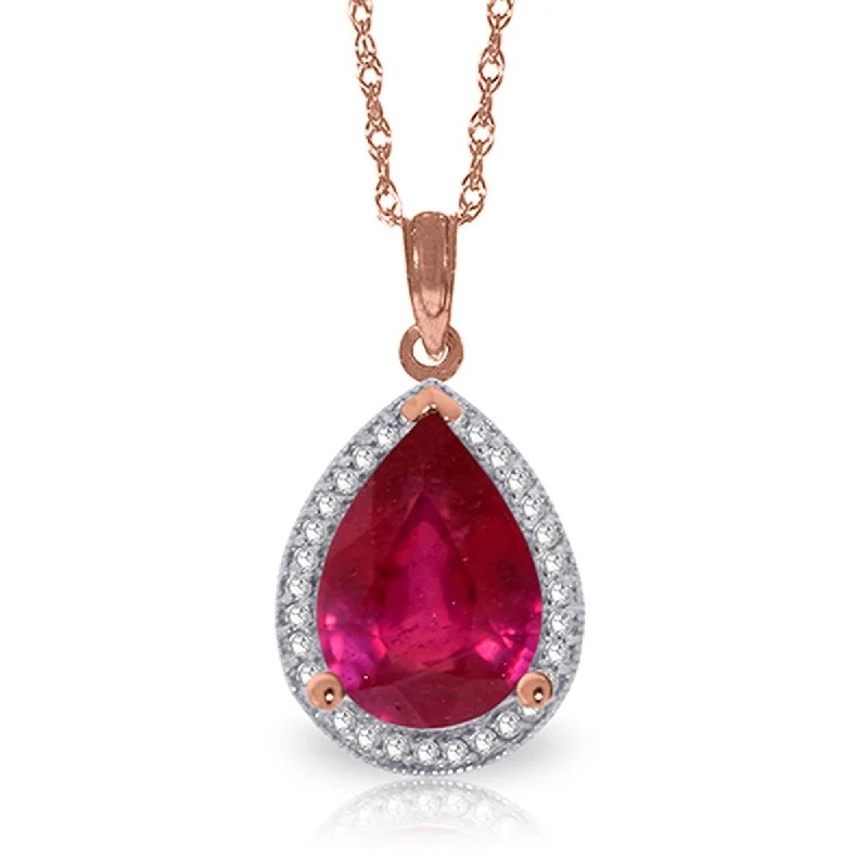 best necklace for layering -5.51 Carat 14K Solid Gold Lana Ruby Diamond Gemstone Necklace