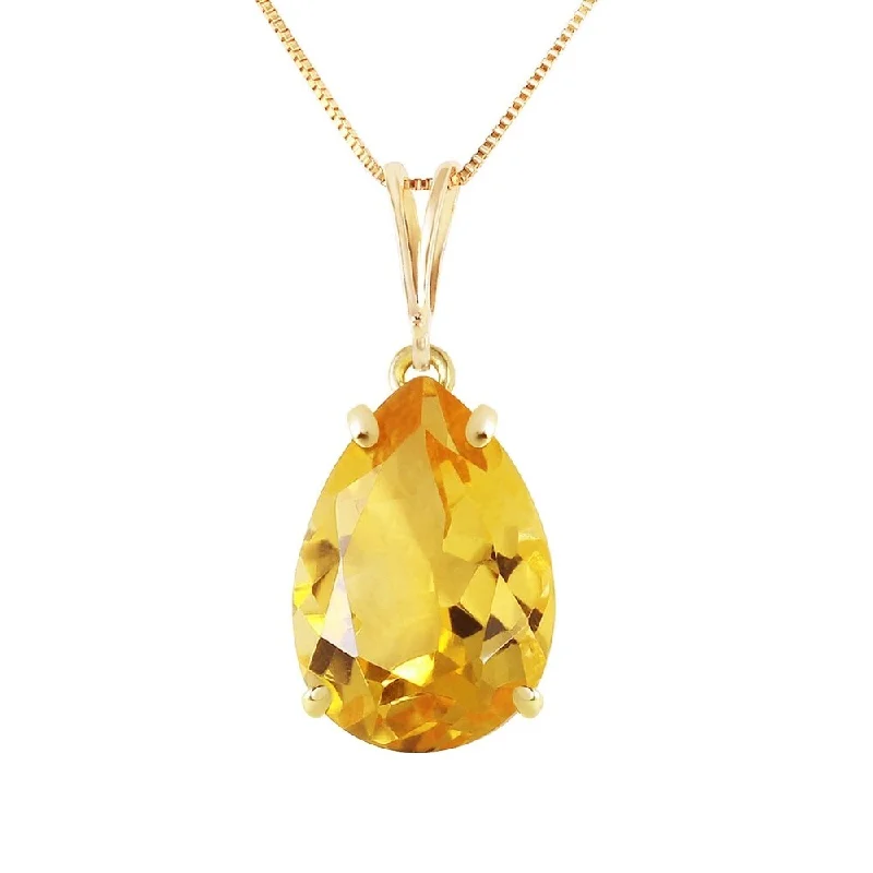 cute pendant necklace for kids -5 CTW 14K Solid Gold Only You Citrine Necklace