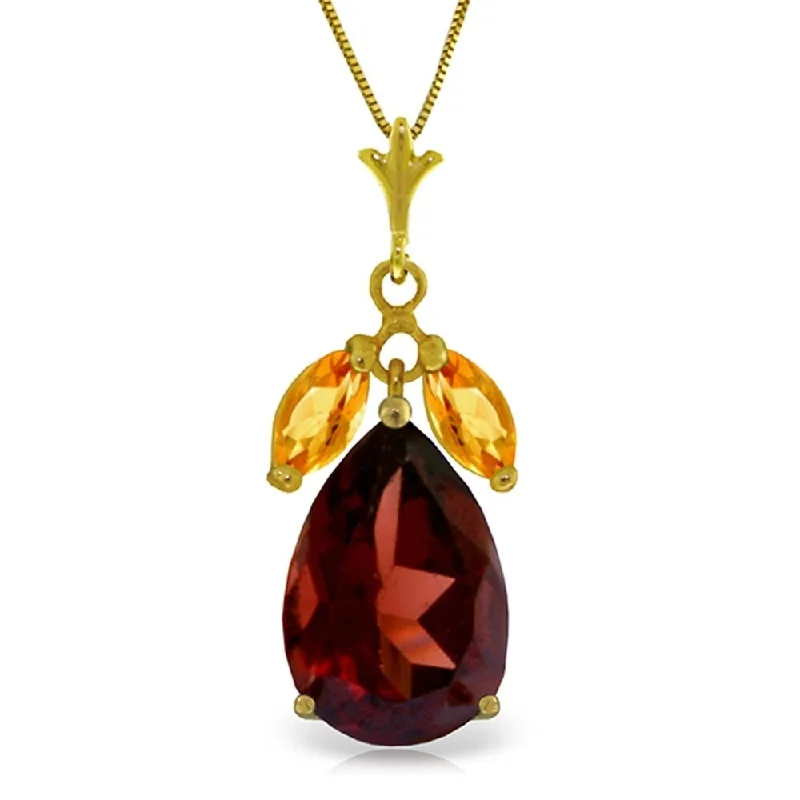 chunky silver necklace for men -6.5 Carat 14K Gold Fortunato Garnet Citrine Necklace