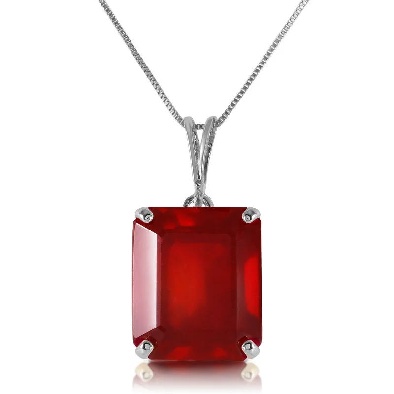 men’s leather necklace with pendant -6.5 Carat 14K Solid Gold Gemstone Necklace Octagon Natural Ruby