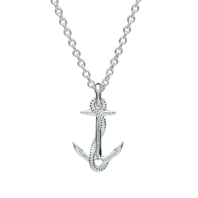 moonstone necklace for women -Anchor Silver Necklace