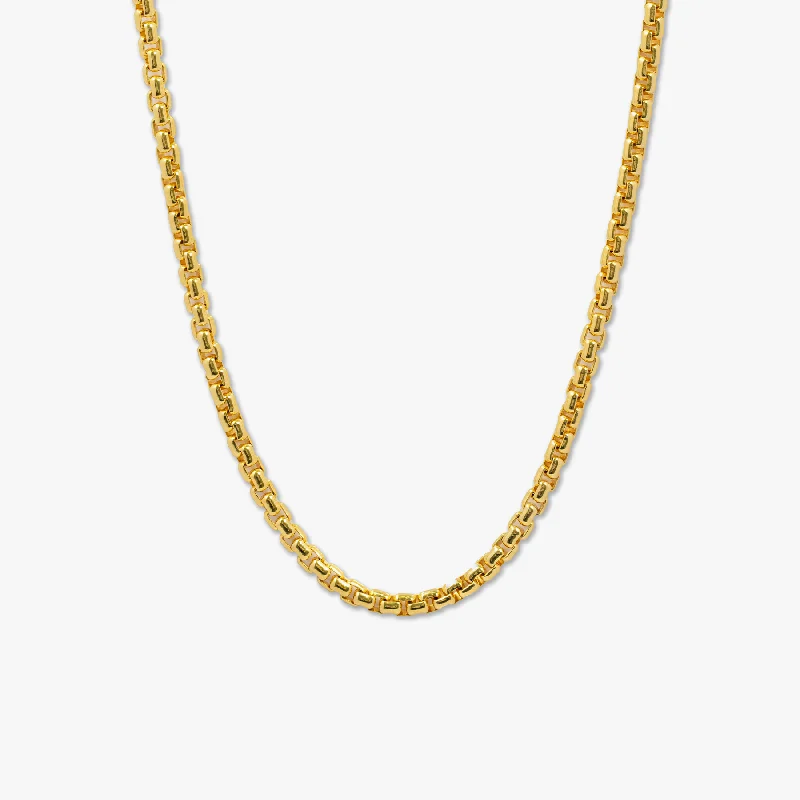 vintage gold necklace for women -Box Chain Necklace In Yellow Gold Plated 1.5mm- Eco-Friendly