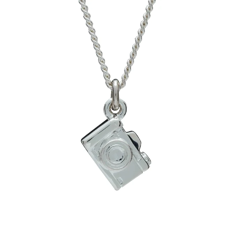 minimalist gold necklace -Camera Silver Necklace