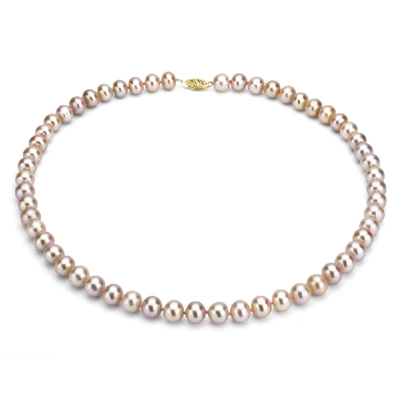 custom nameplate necklace -DaVonna 14k Gold Pink FW Pearl 18-inch Necklace (10-11 mm) (Set of 3)