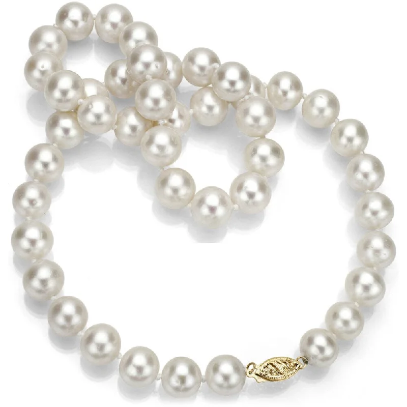 multi-layer necklace for women -DaVonna 14k Gold White Fresh Watcer Pearl 24-inch Necklace (9-10 mm)