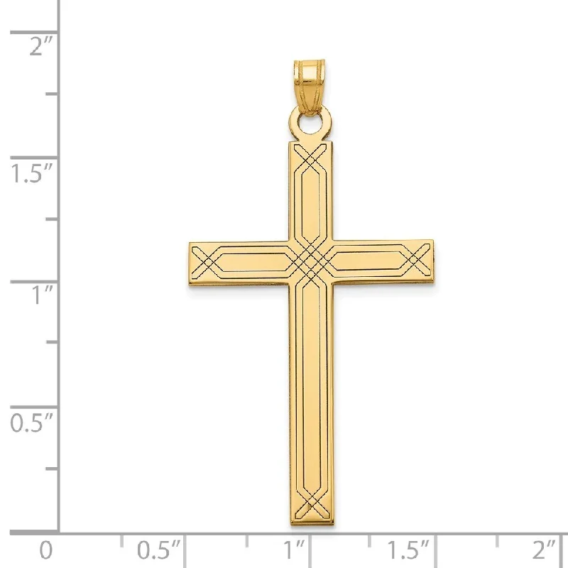 silver and gold necklace for layering -Diamond2Deal 14K Yellow Gold Cross Pendant (L- 50 mm, W- 26 mm)