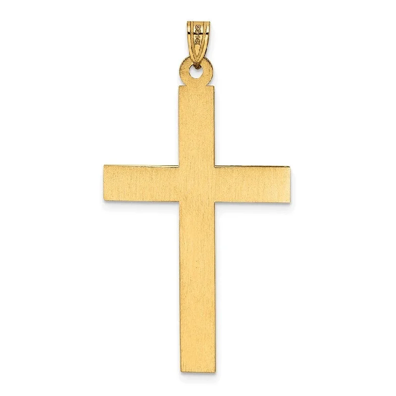 cute pendant necklace for kids -Diamond2Deal 14K Yellow Gold Cross Pendant (L- 50 mm, W- 26 mm)