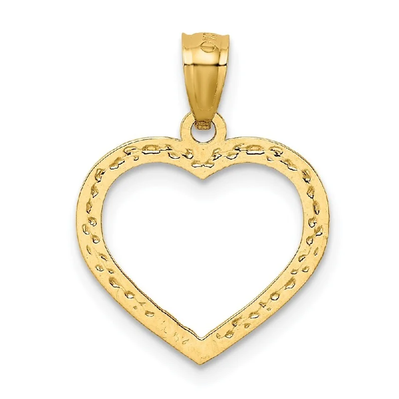 engraved name necklace for gifts -Diamond2Deal 14K Yellow Gold Diamond-cut Nugget Heart Pendant (L- 21 mm, W- 15 mm)