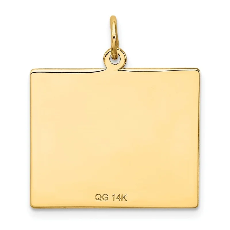 cute necklace for teenage girls -Diamond2Deal 14K Yellow Gold Friday the First Calendar Pendant (L- 26 mm, W- 22 mm)