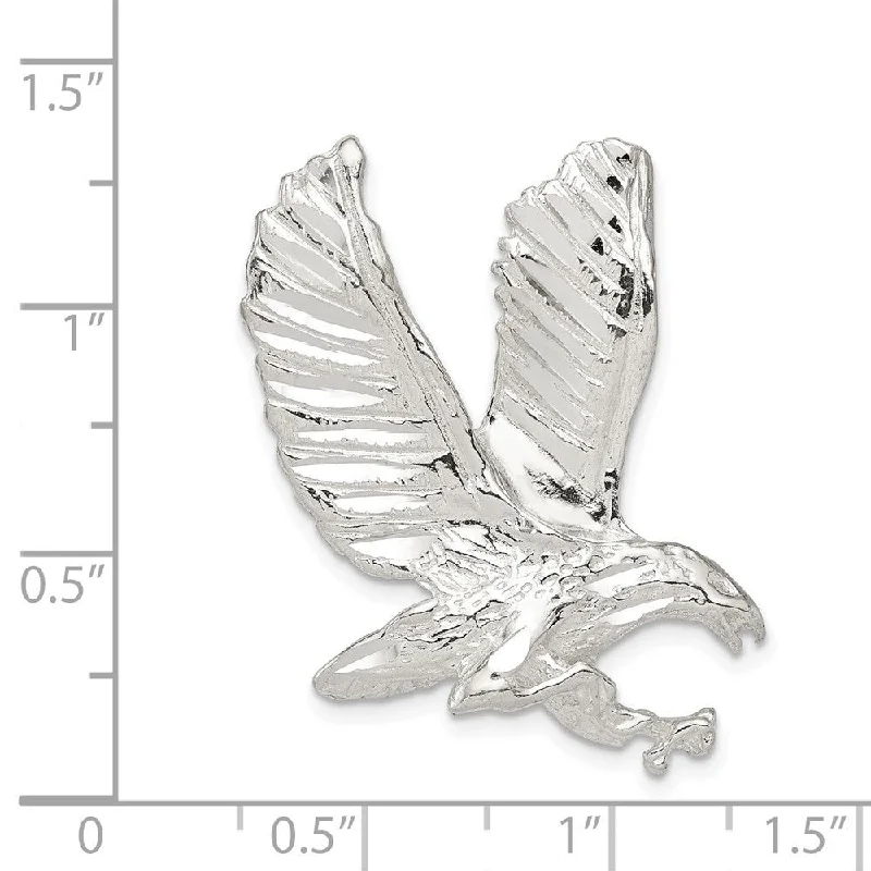 crystal necklace for weddings -Diamond2Deal 925 Sterling Silver Eagle Pendant (L- 38 mm, W- 25 mm)