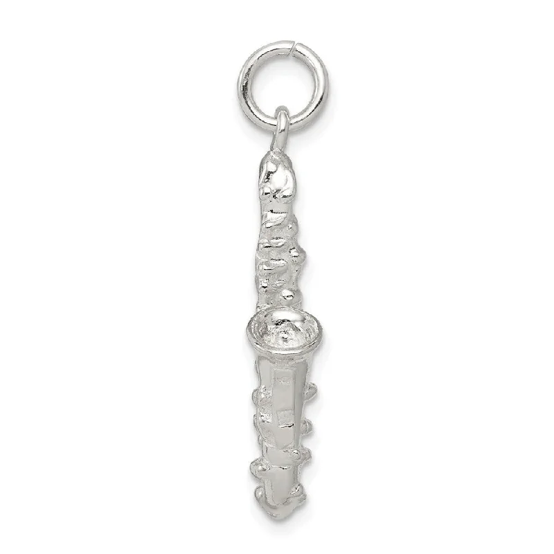 birthstone pendant necklace for mothers -Diamond2Deal 925 Sterling Silver Saxophone Pendant (L- 26 mm, W- 15 mm)