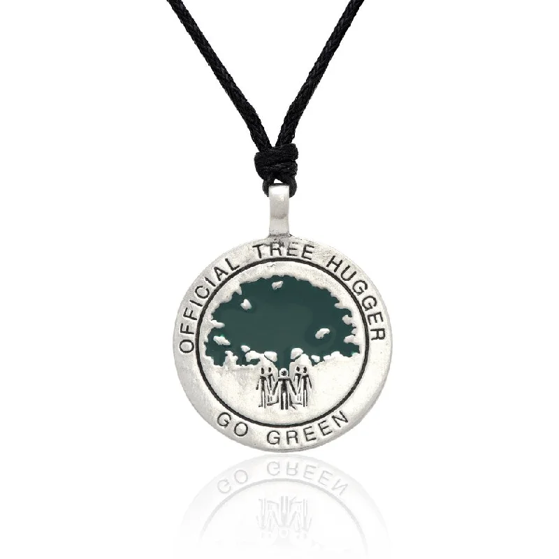 thick chain necklace for men -Dolce Giavonna Children's Green Enamel Recycling Necklace