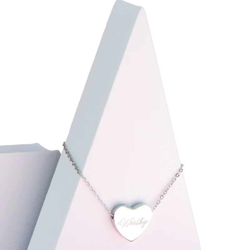 simple chain necklace for women -WORTHY HEART NECKLACE