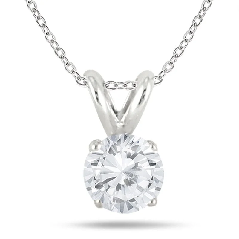 birthstone pendant necklace for mothers -Marquee 1/5 Carat Diamond Solitaire Pendant in .925 Sterling Silver