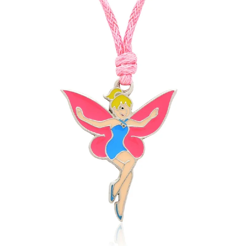 choker necklace for girls -Molly and Emma Pink and Blue Enamel Fairy Necklace